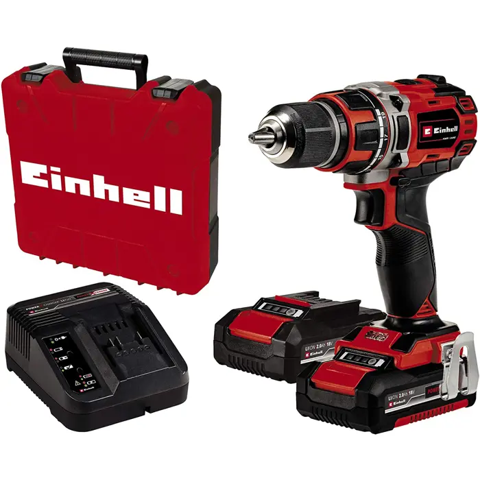 Einhell Cordless Drill TE-CD 18/50 Li BL, 18V (red/black, 2x Li-Ion battery 2.0Ah)