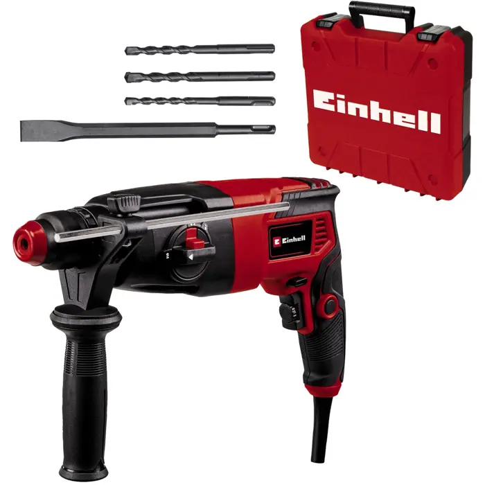 Einhell hammer drill TC-RH 620 4F Kit (black/red, 620 watts, E-Box Basic, incl. drill and chisel)