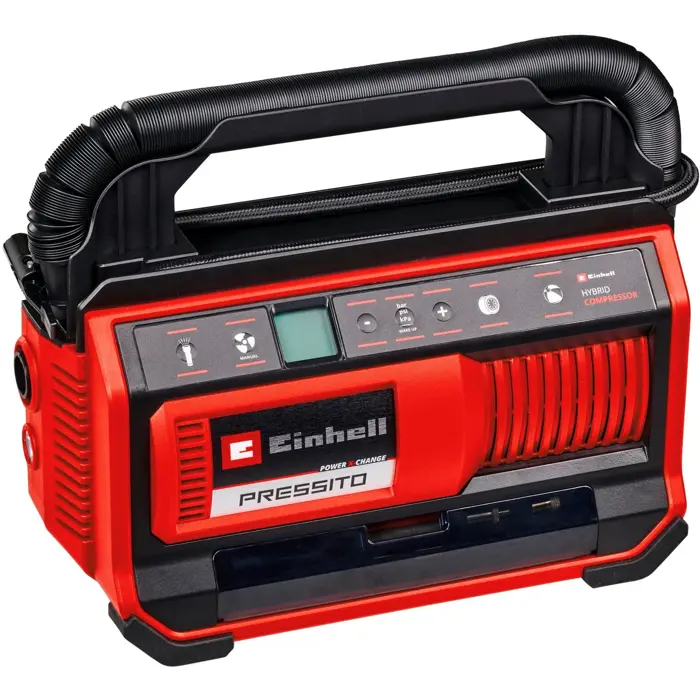 Einhell hybrid compressor PRESSITO 18/25 Hybrid, 18Volt / 220Volt (red/black, without battery and charger)