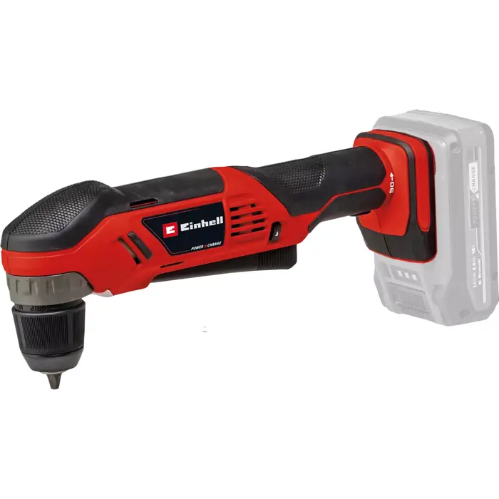 EINHELL Power X-Change Cordless Angle Drill TE-AD 18 Li - Solo, 18 Volt red/black, without battery and charger