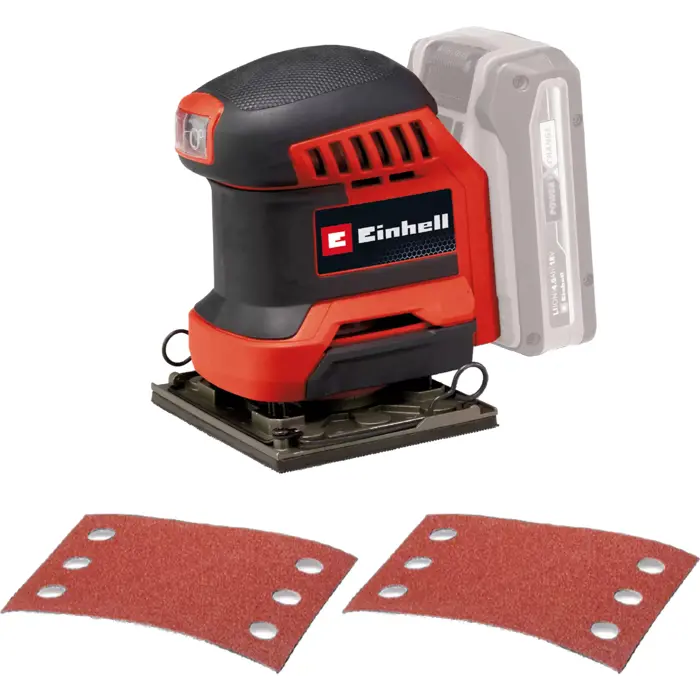 EINHELL Power X-Change Cordless Hand Orbital Sander TE-OS 18/113 Li-Solo, 18 Volt red/black, without battery and charger