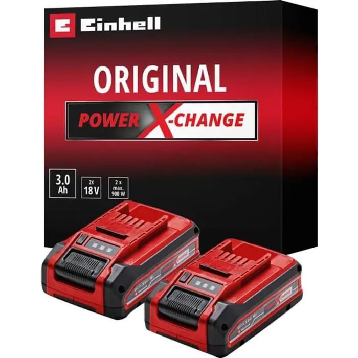 Einhell Power-X-Change Plus TWIN-PACK 18V 3.0Ah Battery (red/black, 2 pieces, without charger)
