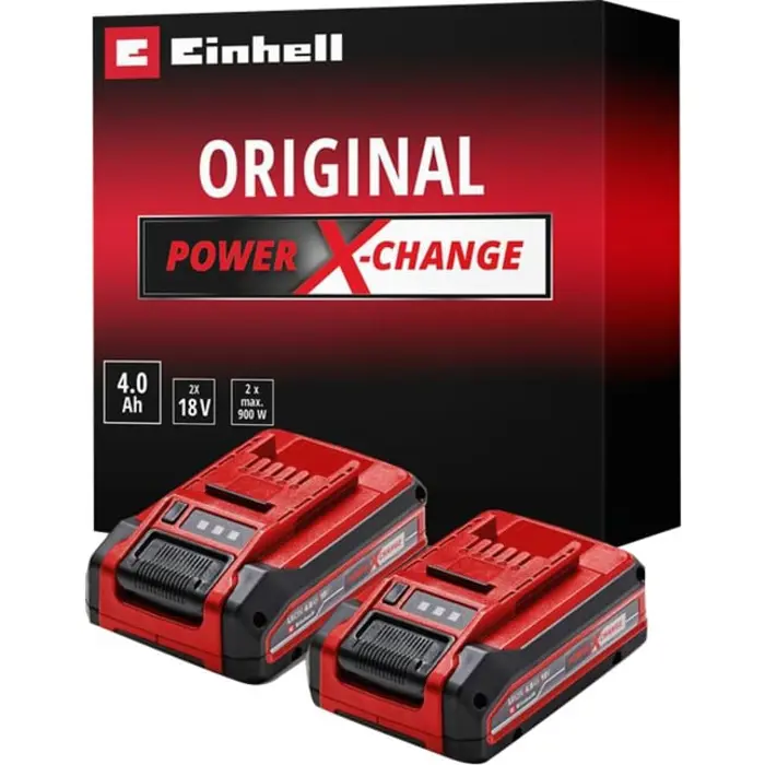 EINHELL Power-X-Change TWIN-PACK 18V 4.0Ah battery, red/black, 2 pieces, without charger