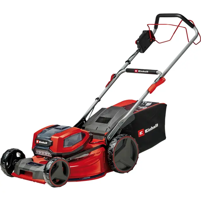 Einhell Professional cordless lawn mower GP-CM 36/52 S Li BL, 36Volt (2x18Volt) (red/black, 4x Li-ion battery 5.2Ah, with rear-wheel drive Vario Speed)