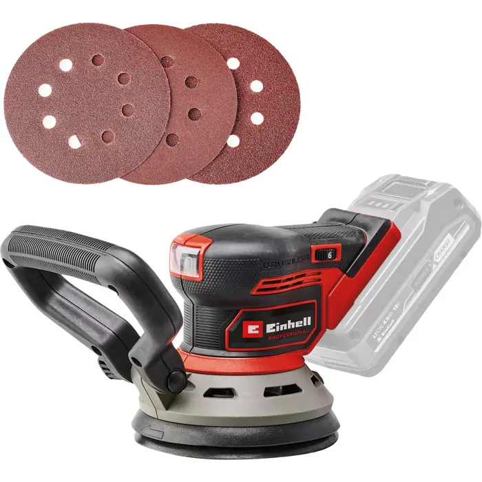 EINHELL Professional cordless random orbit sander TP-RS 18/32 Li BL-Solo, 18V red/black, without battery and charger