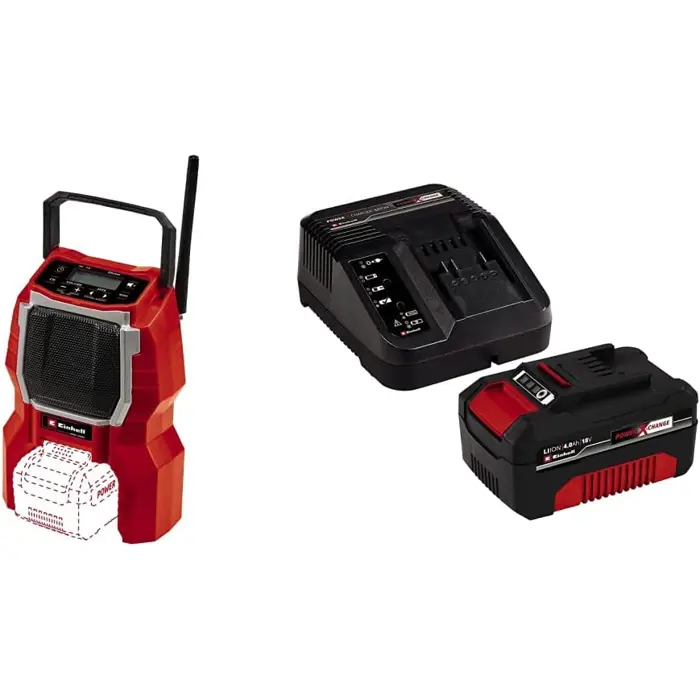 Einhell TC-RA 18 Li BT - Solo, construction site radio (red/black, Bluetooth)
