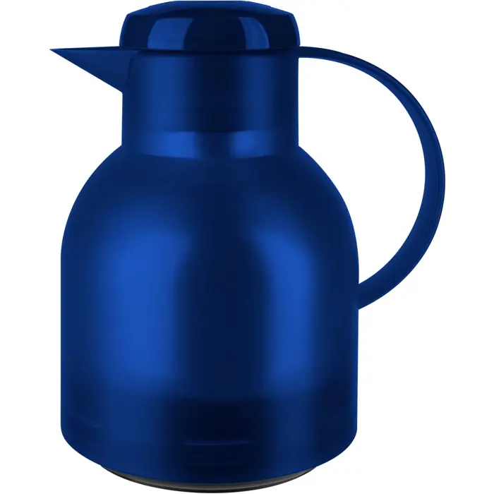 Emsa SAMBA vacuum jug, 1 liter (blue/transparent, QUICK PRESS closure)