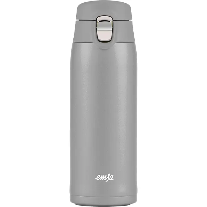 Emsa TRAVEL MUG light thermal mug 0.4 liters (silver, flip lid)