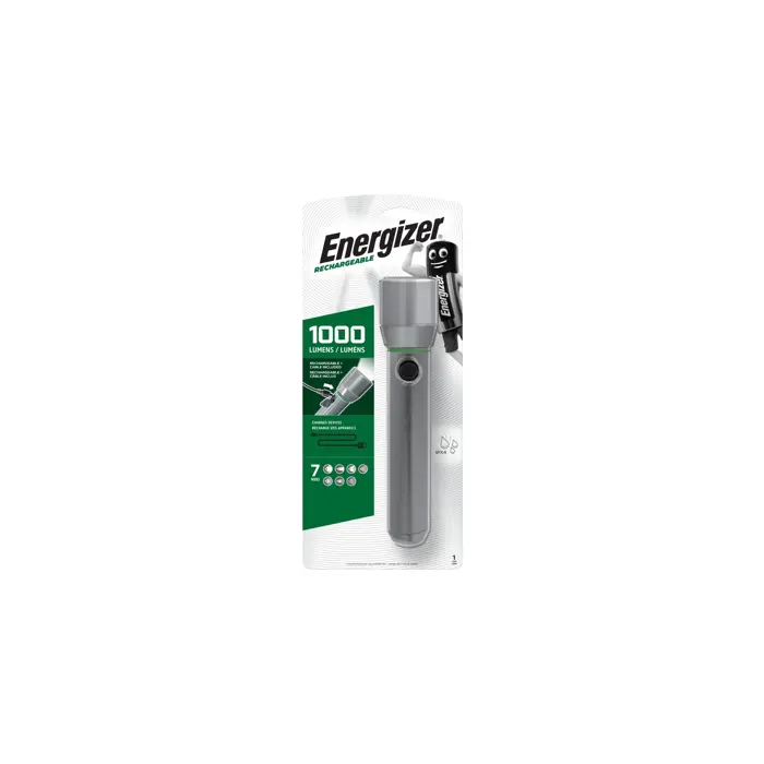 Energizer Metal Vision HD Rechargeable LED Handheld Flashlight 1000 LM, USB charging