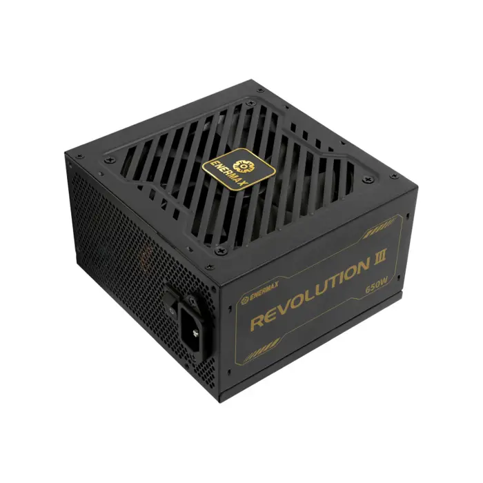 Enermax 650W Revolution III, ATX 3.1, 80+ GOLD, modularno, 2×PCIe, 6×SATA, 24-pina, 120mm ventilator