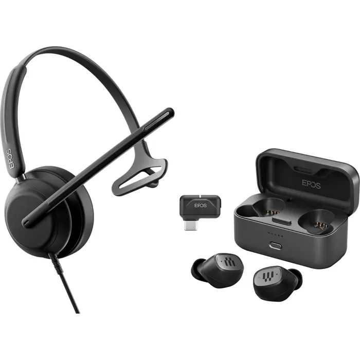 EPOS IMPACT 730 Bundle, Headset (Mono, Headband, incl. GTW 270 Series In-Ear Headphones)