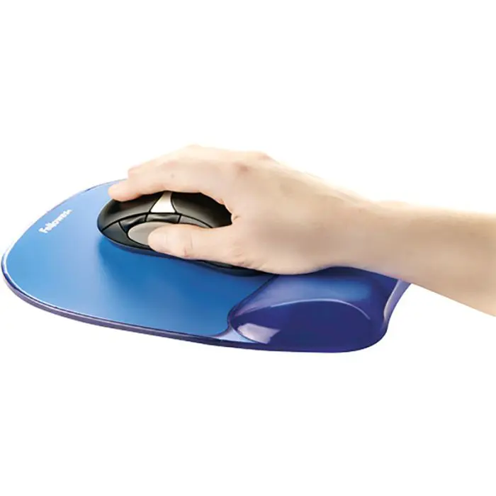 Fellowes Crystal™ Gel Mouse Pad/Wrist Rest, Blue