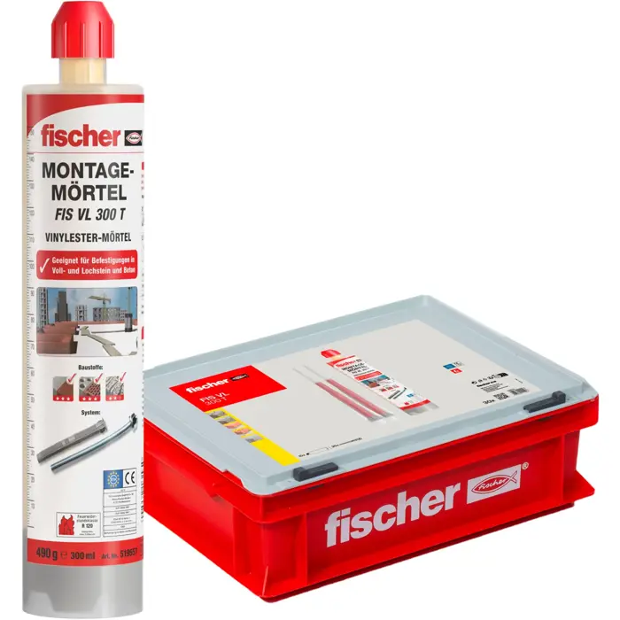 fischer Advantage Box Injection Mortar FIS VL 300 T HWK K (grey, 10 cartridges with 300ml each, in a case)