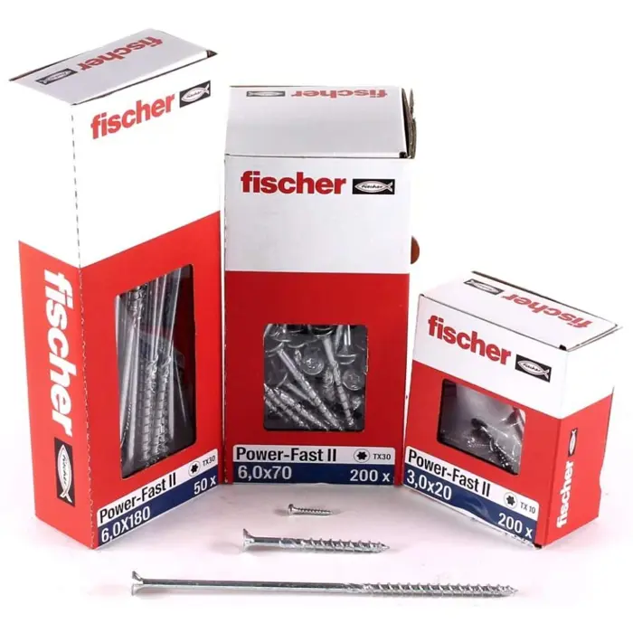 fischer chipboard screw Power-Fast II 6.0x280 countersunk (25 pieces, partial thread, galvanized)
