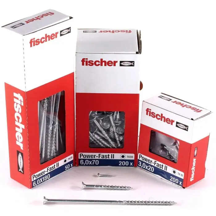 fischer chipboard screw Power-Fast II 6.0x300 countersunk (25 pieces, partial thread, galvanized)