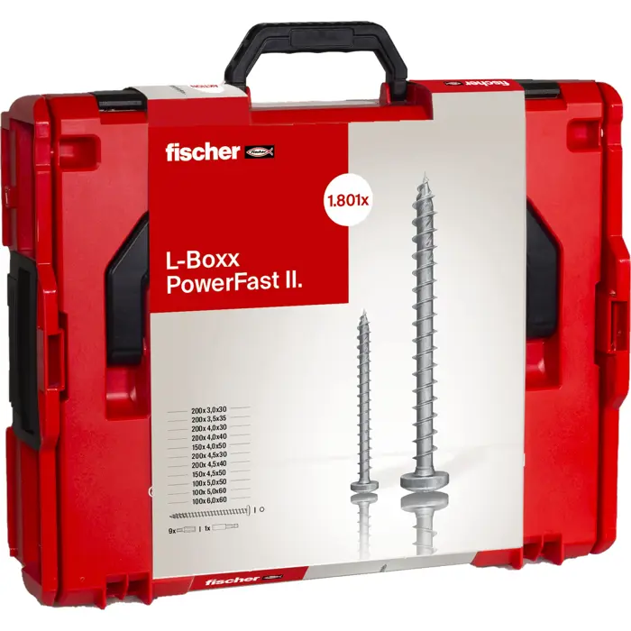 Fischer L-BOXX 102 PowerFast II Pan-Head (silver, 1801 pieces, with professional bit set)