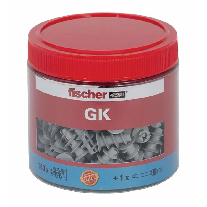 Fischer plasterboard plug GK - box - light gray - 160 pieces