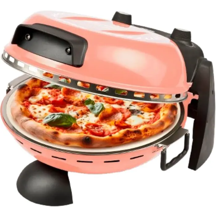 G3 Ferrari Delizia pizza oven G1017715, Anniversary Coral Passion (coral, 1,200 watts, for pizza ? 31cm, special edition with reversible pizza stone, pizza cutter)
