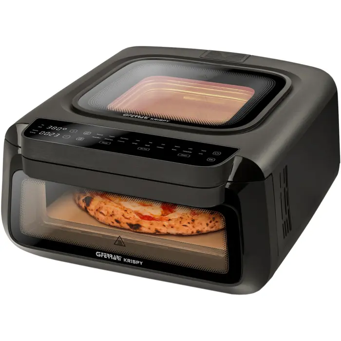 G3Ferrari 3-in-1 pizza oven Krispy (black, 2,100 watts, for pizza Ř 32cm, including pizza cutter)