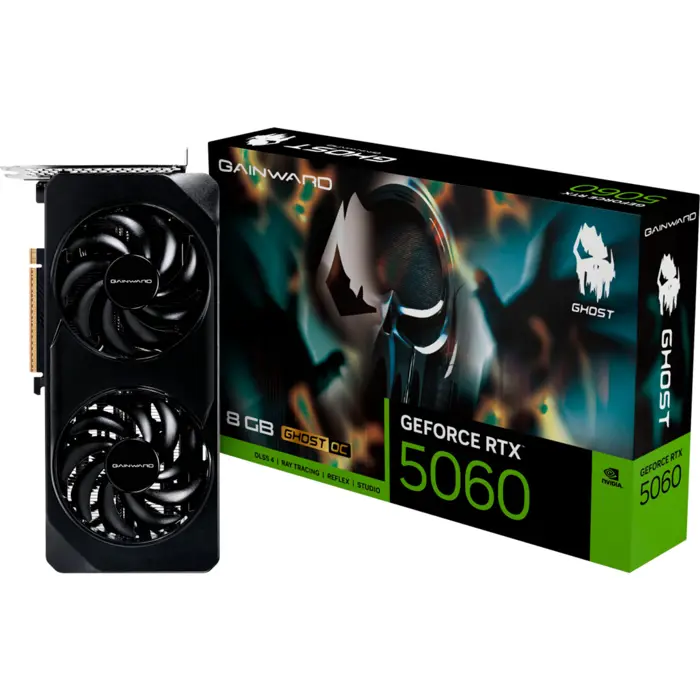 Gainward GeForce RTX 5060 Ghost 8GB OC, graphics card DLSS 4, 3x DisplayPort, 1x HDMI 2.1