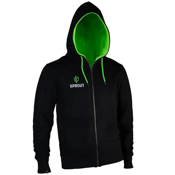 GamersWear SPROUT Basic Kapuzenjacke - Größe M, schwarz/grün-0423-M