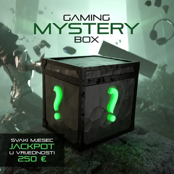 Gaming Mystery Box – 119 € (vrijednost 140–170 €, jackpot 250 €)