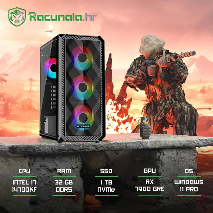 GamingPC Gulag Guardian (Intel i7, 32GB DDR5, 1TB SSD, RX 7900GRE 16GB) Win11P