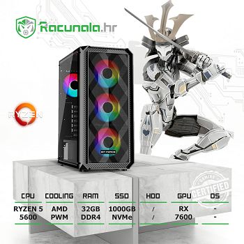 GamingPC Warrior R57600 (Ryzen 5 5600, 32GB DDR4, 1TB NVMe, Radeon RX7600 8GB)