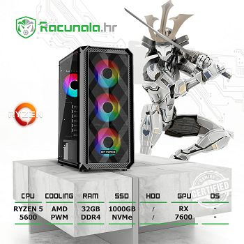 GamingPC Warrior R57600 (Ryzen 5 5600X, 32GB DDR4, 1TB NVMe, Radeon RX7600 8GB)