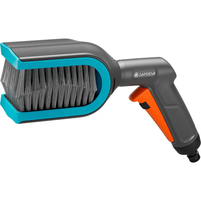 GARDENA Cleansystem blind brush, washing brush (grey/turquoise, brush head can be rotated 90° on both sides)