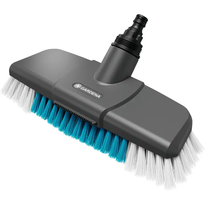 GARDENA Cleansystem handle brush hard, washing brush (grey/turquoise, working width 27cm)