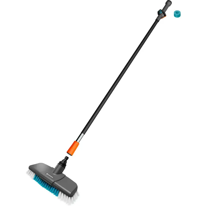 GARDENA Cleansystem washing set hard with handle M, washing brush (grey/turquoise, working width 27cm)