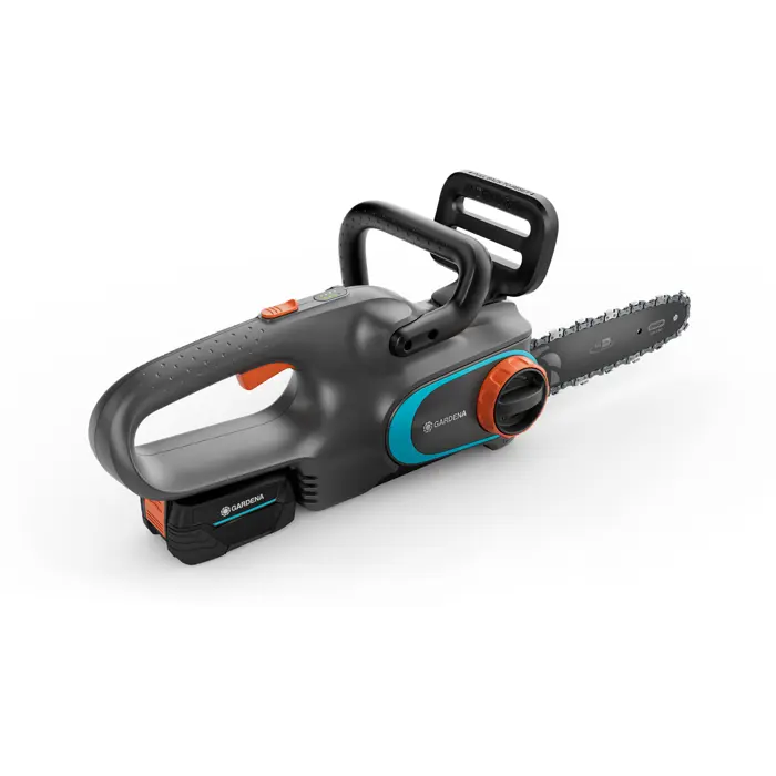 Gardena Cordless Chainsaw PowerSaw 250/18V P4A solo (grey/turquoise, without battery and charger, POWER FOR ALL ALLIANCE)