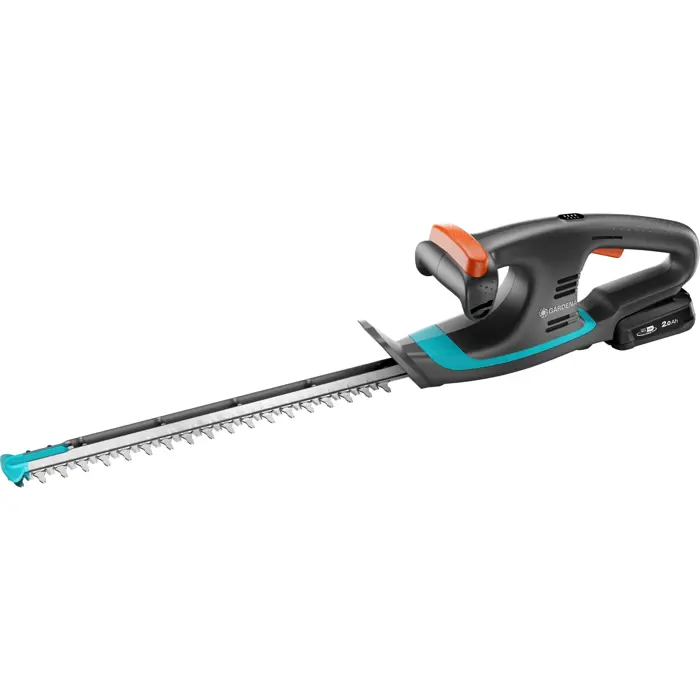GARDENA Cordless Hedge Trimmer EasyCut 40/18V P4A Ready-To-Use Set, 18V (dark grey/turquoise, Li-Ion battery 2.0Ah, POWER FOR ALL ALLIANCE)
