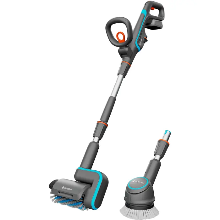 GARDENA cordless multi-cleaner AquaBrush Universal 18V P4A, hard floor cleaner (grey/turquoise, Li-Ion battery 2.5Ah P4A, POWER FOR ALL ALLIANCE)