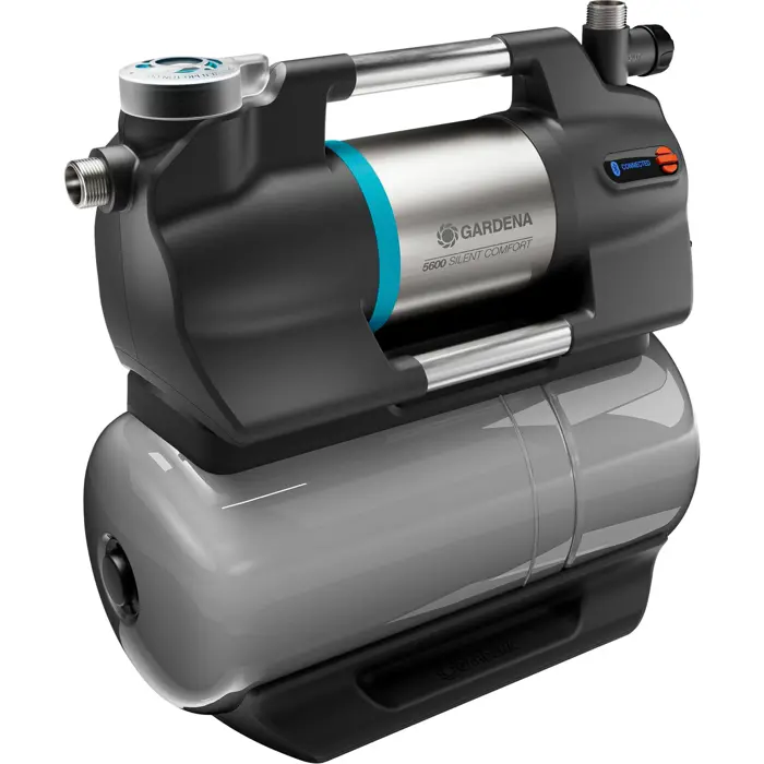 GARDENA domestic waterworks 5600 SilentComfort, pump (grey/stainless steel, 900 watts, Bluetooth, model 2023)