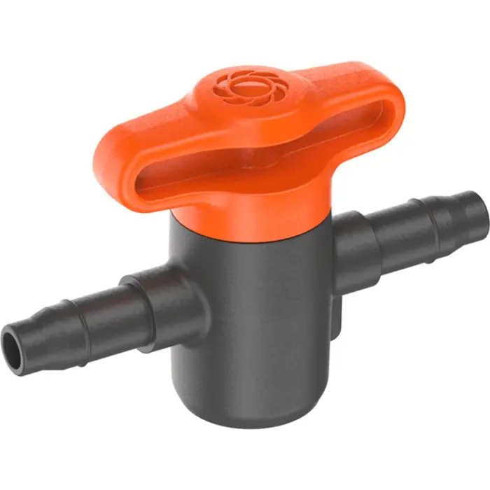 GARDENA drip system shut-off valve 4.6mm (3/16), regulating valve (grey/orange, 2 pieces)