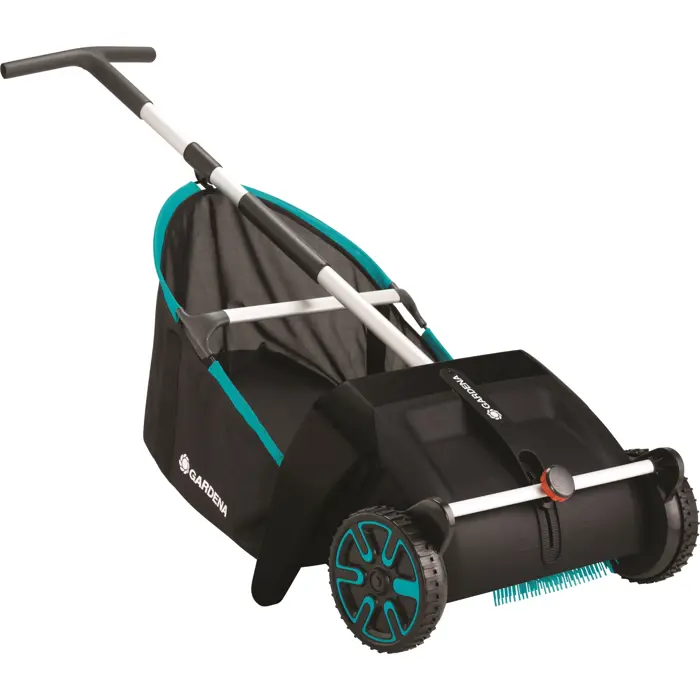 GARDENA Leaf and Lawn Collector, Collection Bag (black / turquoise, without bending over)