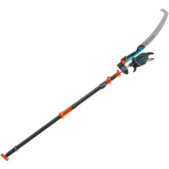 Gardena Tree Shears and Shrub Cutter StarCut Pro L Set (grey/orange, 175cm - 400cm, T-handle, set with StarCut saw)