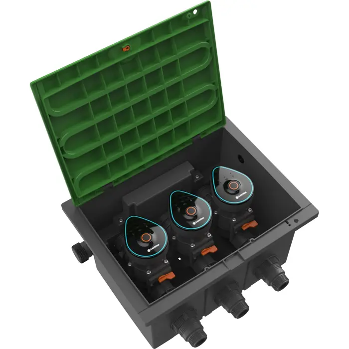 Gardena Valve Box 9 V Bluetooth Special Offer Set (grey, 4-piece: 3 valves + control, Valve Box V 3)