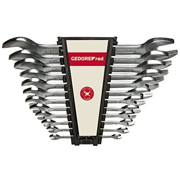 Gedore Red double open ended spanner set, long, 12 parts, wrenches (chrome, SW 6 - 32mm)