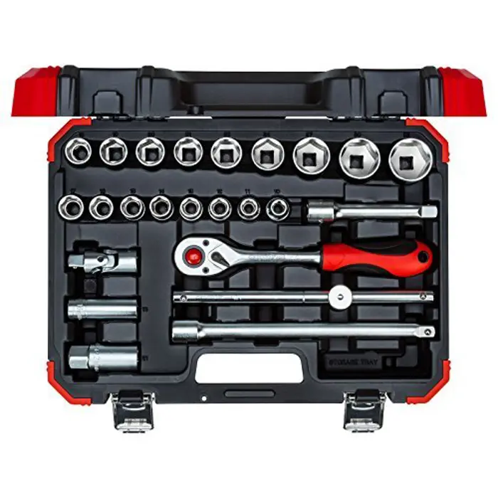 Gedore Red Socket set 1/2 ", 24 pieces (red / black, with Shift-gun, SW 10mm - 32mm)