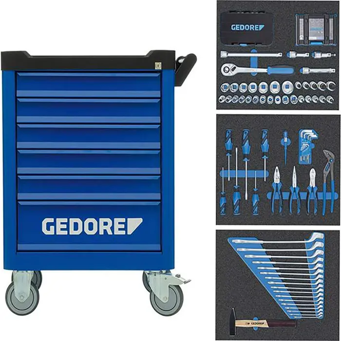 Gedore tool trolley Workster WSL-M-TS-172 (blue / black, incl. 172 tools)