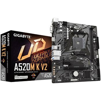 GIGABYTE A520M K V2, AMD A520 Mainboard, Socket AM4, DDR4 A520M K V2