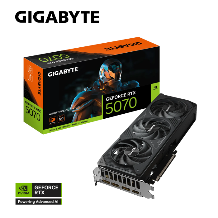 Gigabyte Aorus GeForce RTX 5070 Windforce OC SFF 12G GRAPHIC CARD, 12GB GDDR7, PCI-E 5.0