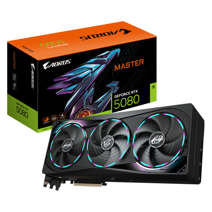 Gigabyte Aorus GeForce RTX 5080 Master 16G, 16384 MB GDDR7-GV-N5080AORUS M-16GD