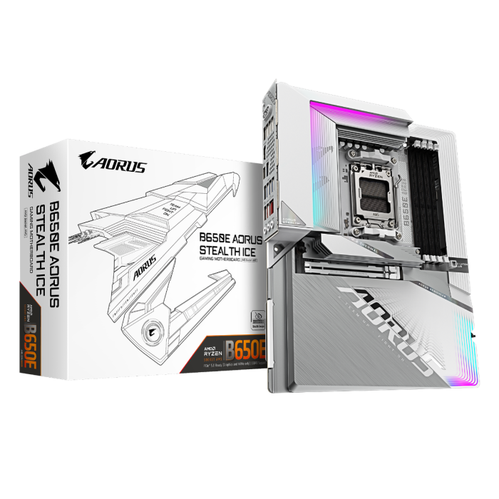 GIGABYTE B650E A STEALTH ICE, DDR5, SATA3, USB3.2Gen2x2, DP, 2.5GbE, WiFi, AM5 ATX