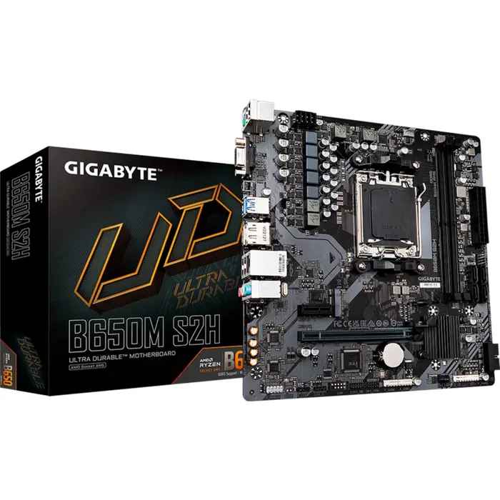 GIGABYTE B650M S2H - Socket AM5 - motherboard (black/grey)