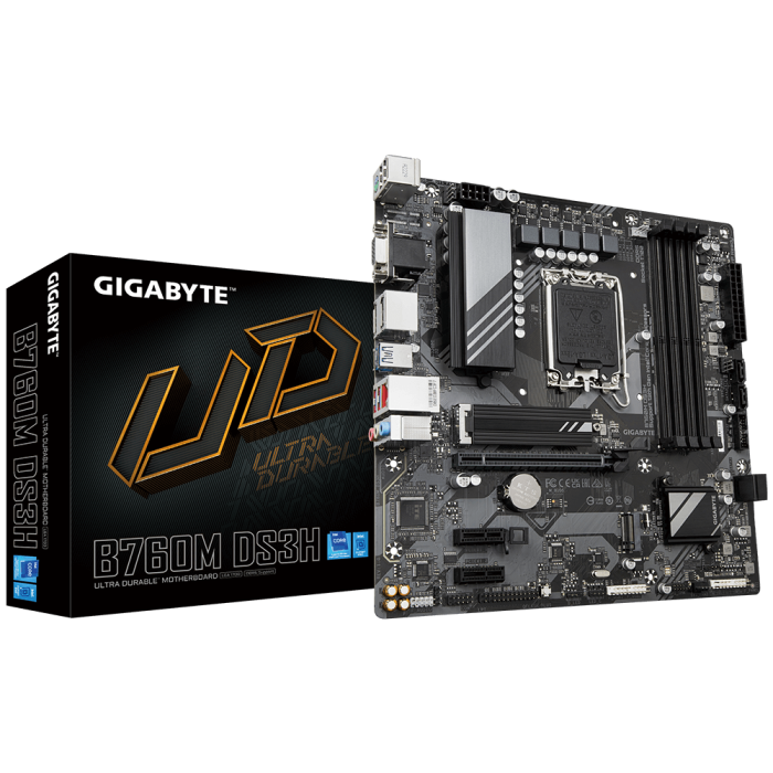 GIGABYTE B760M DS3H, DDR5, SATA3, USB3.2Gen2, DP, LGA1700 mATX