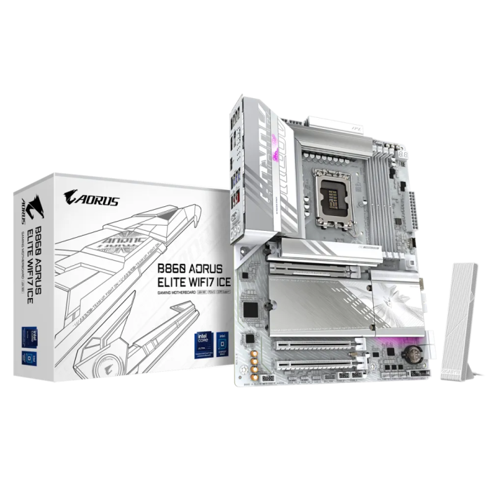 GIGABYTE B860 AORUS ELITE WF7 ICE, DDR5, SATA3, USB4, DP, Wi-Fi 7, LGA1851 ATX